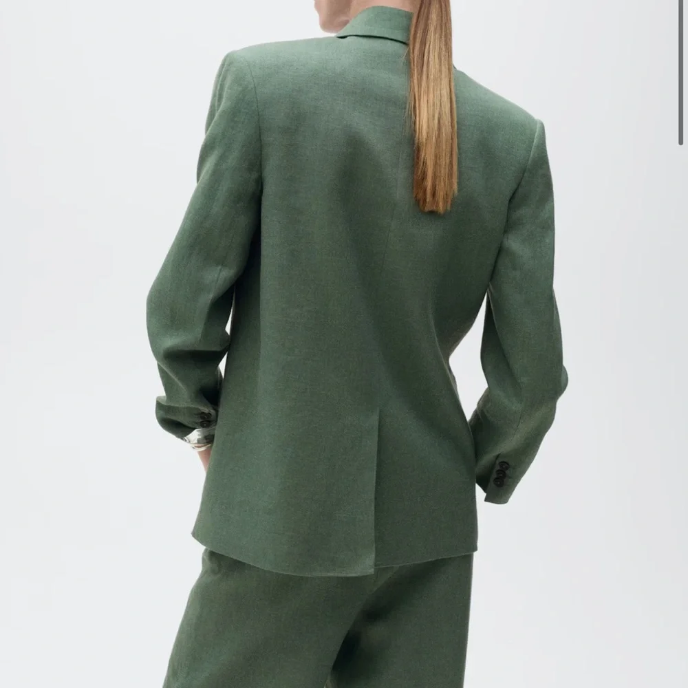 Mango Olive Green Linen Suit Set - Picture 4 of 5